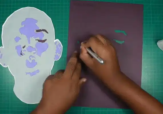 Quadro artesanal em camadas de papel