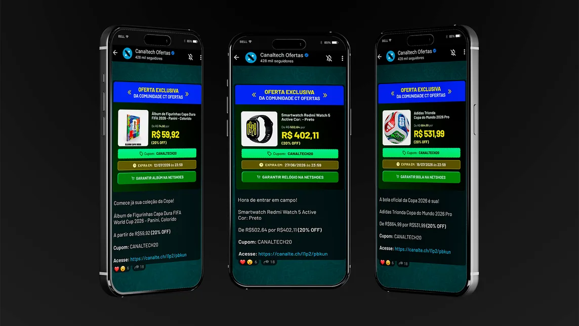 Mockup do WhatsApp com o card 1:1 na comunidade de 400 mil membros
